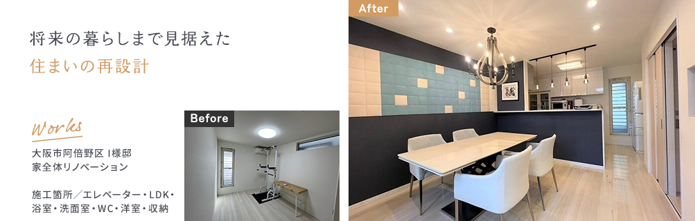 将来の暮らしまで見据えた住まいの再設計 河内郡区I様邸 Before/After