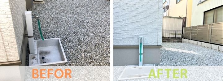 香芝市O様邸立水栓ビフォーアフター